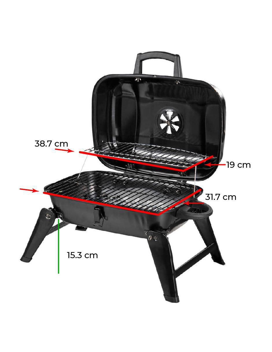 Asador de carbón Negro 3