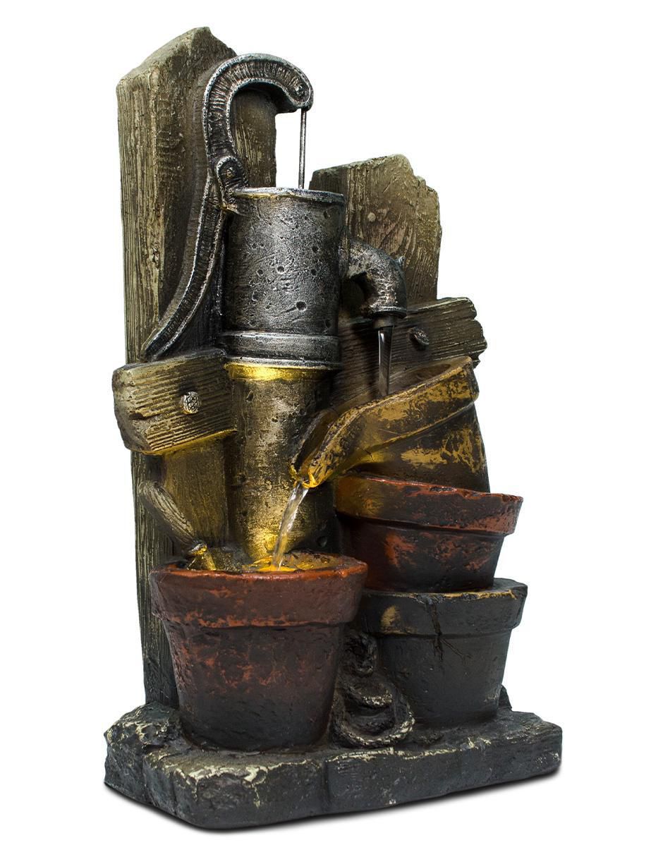 Fuente de agua con luz de poliresina 2