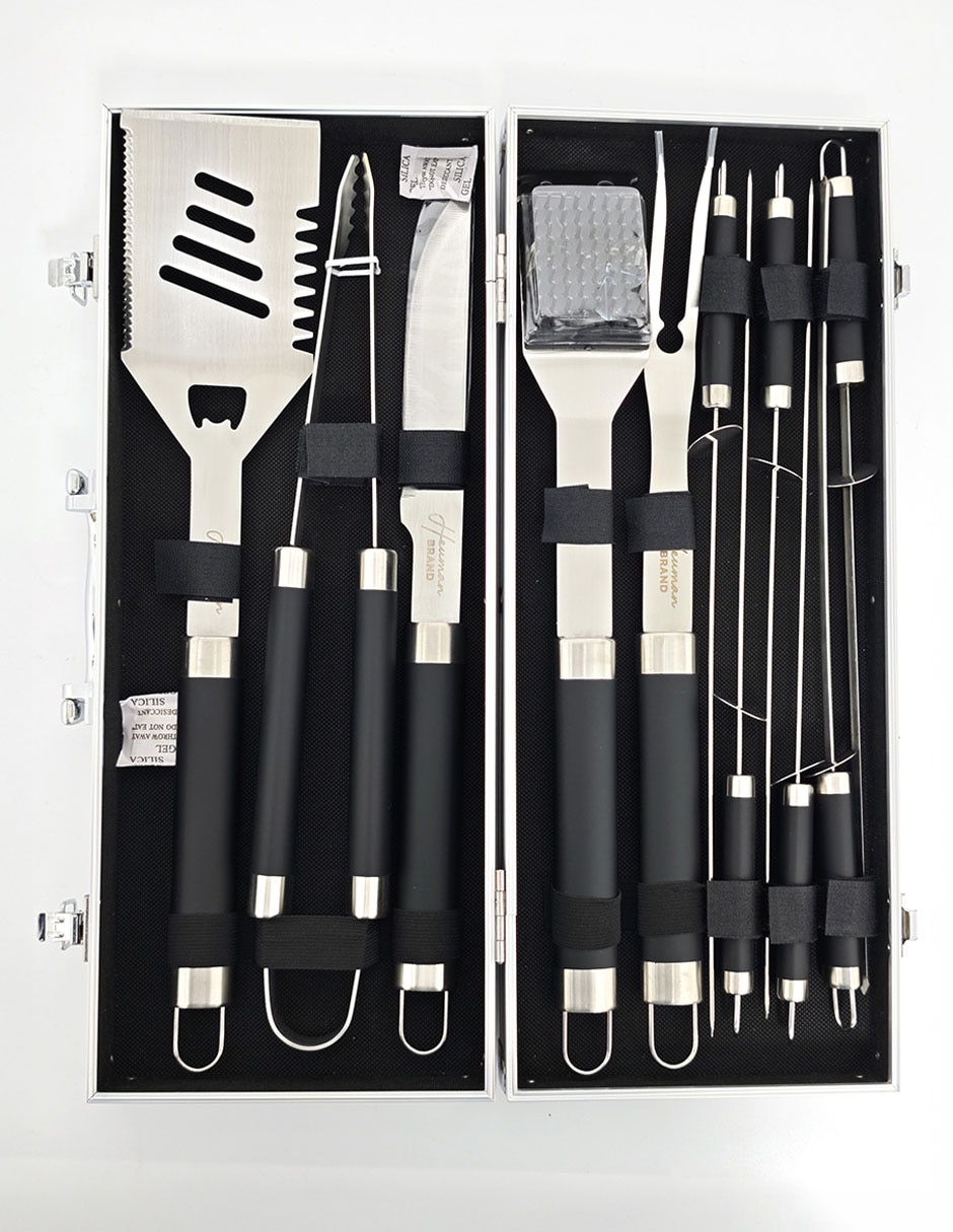 Set utensilios para asar de acero inoxidable