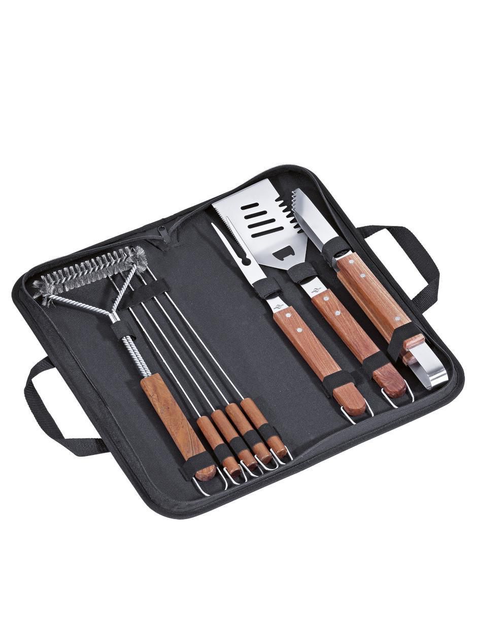Set bbq Texas de acero inoxidable para parrilladas