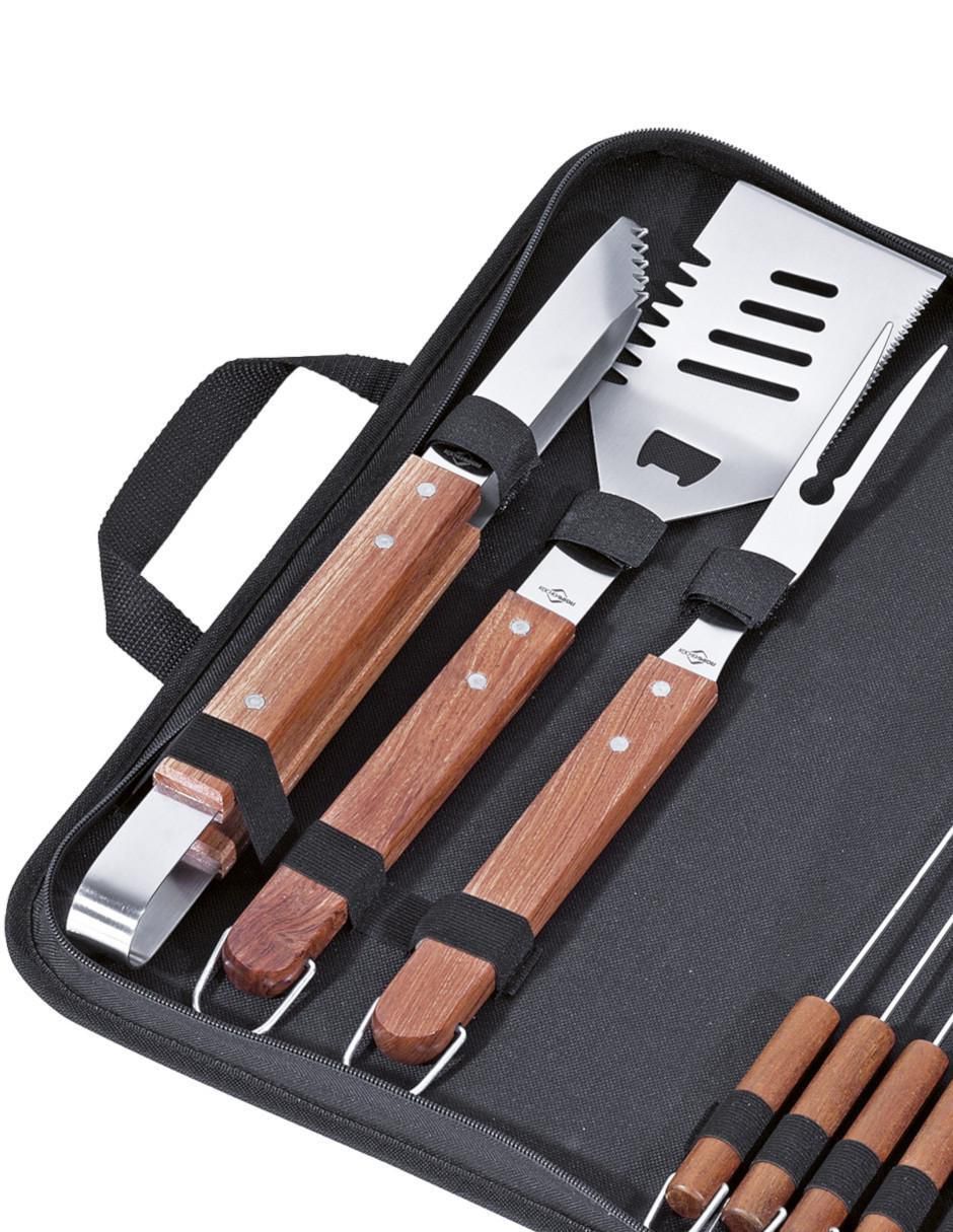 Set bbq Texas de acero inoxidable para parrilladas 3