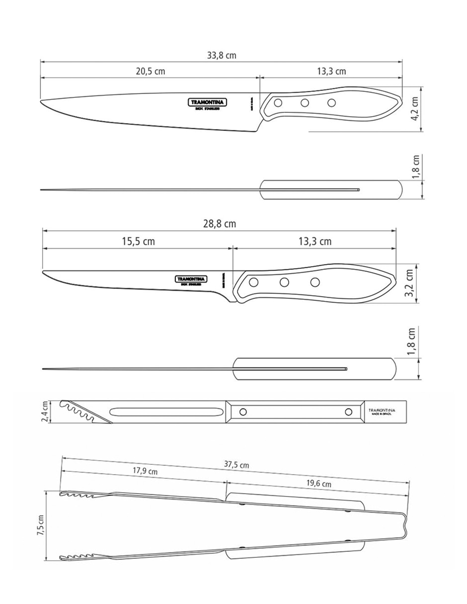 Set utensilios para asar de acero inoxidable 4