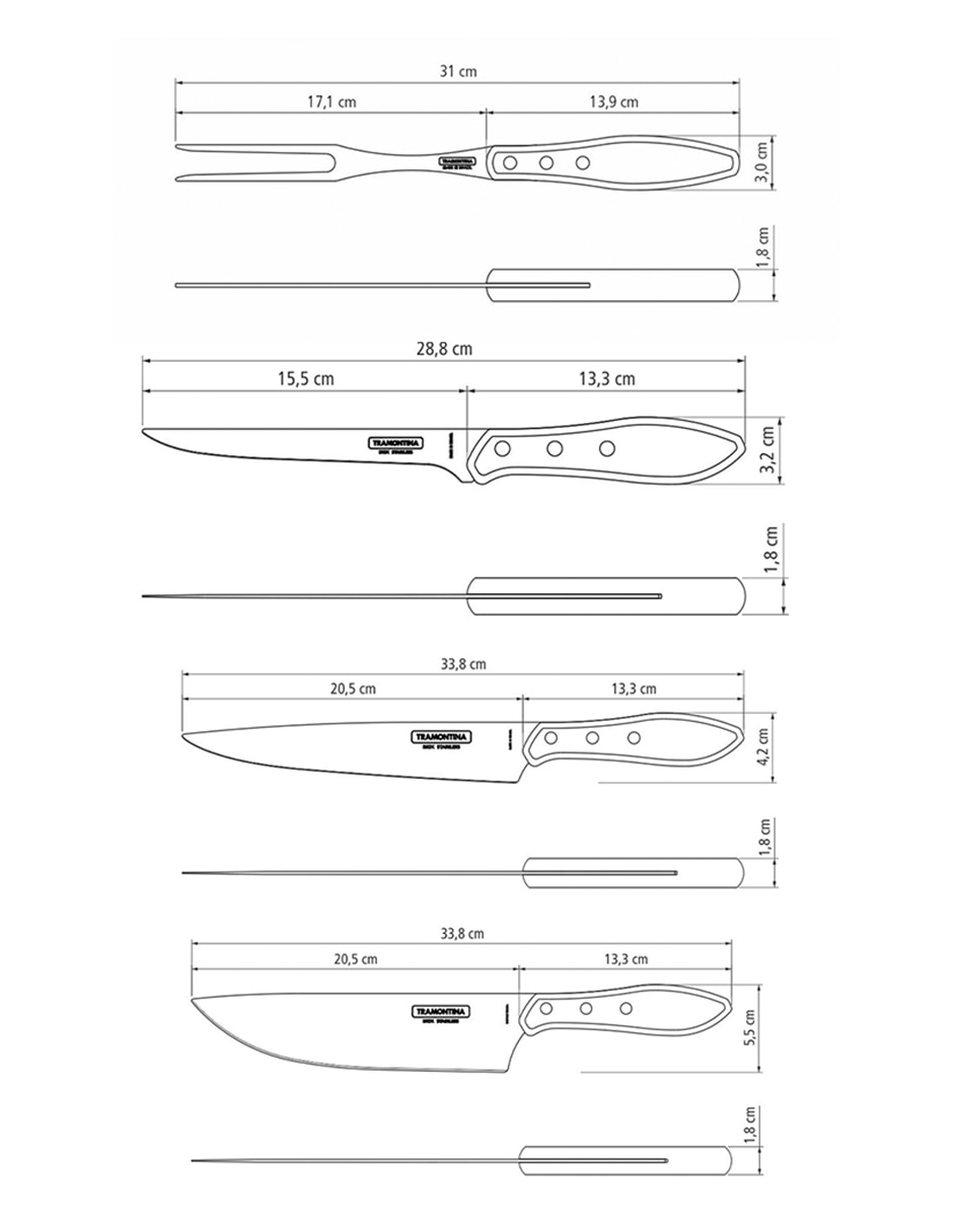 Set utensilios para asar de acero inoxidable 4