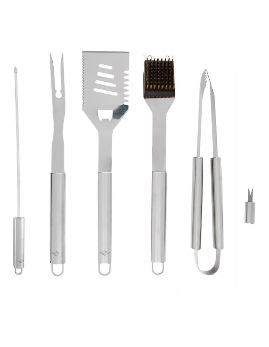 Set BBQ Arizona de acero inoxidable para parrilladas Set BBQ Arizona de acero inoxidable para parrilladas