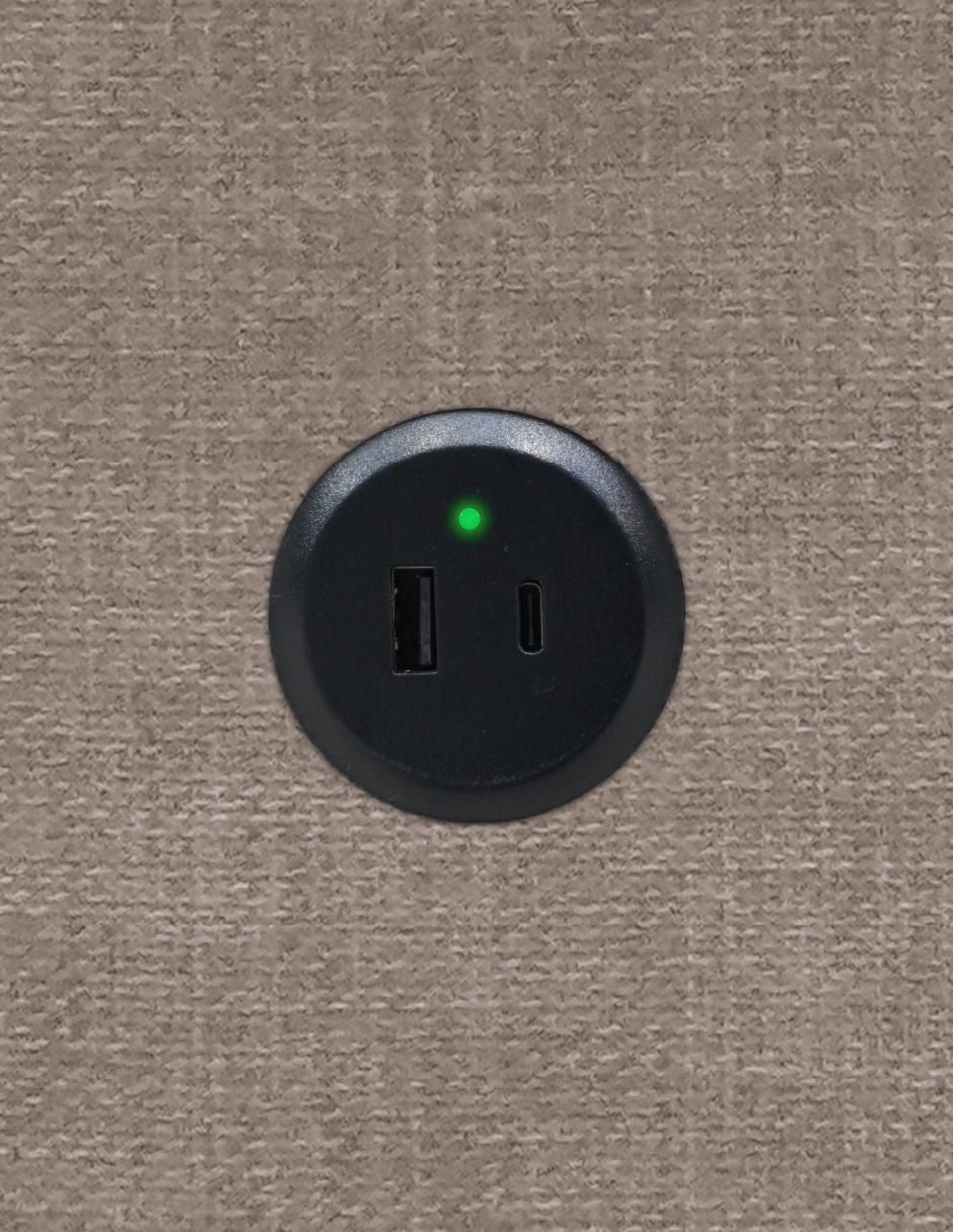 Reclinable Liam con USB+C Jöm de acero inoxidable