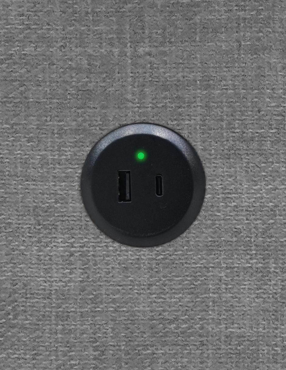 Reclinable Liam con USB+C Jöm de acero inoxidable