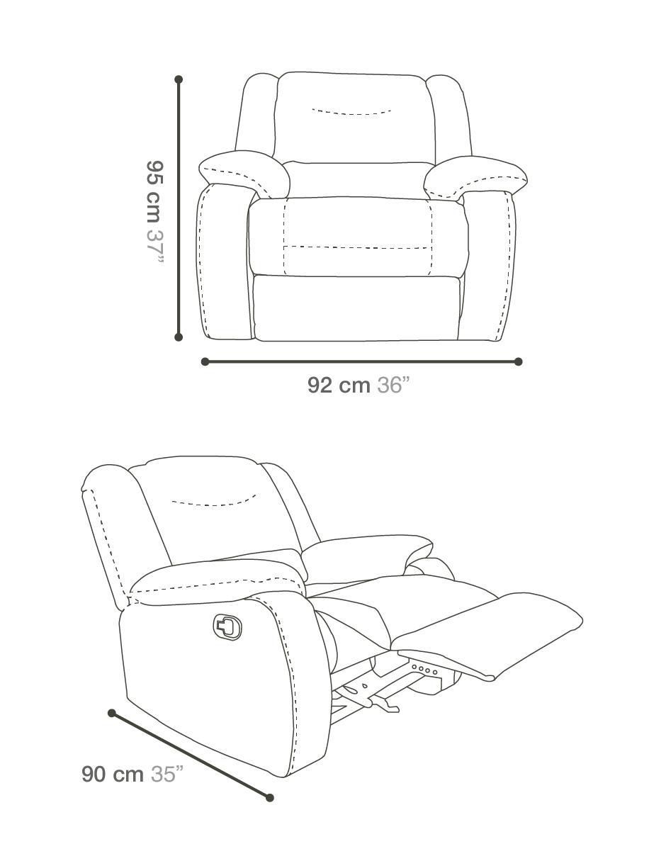 Reclinable Liam con USB+C de acero inoxidable 8