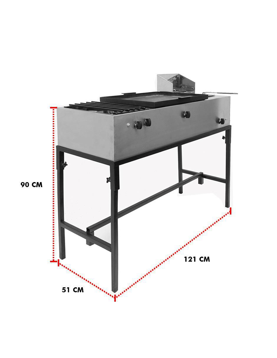 Parrilla plancha 118cm de acero inoxidable 8