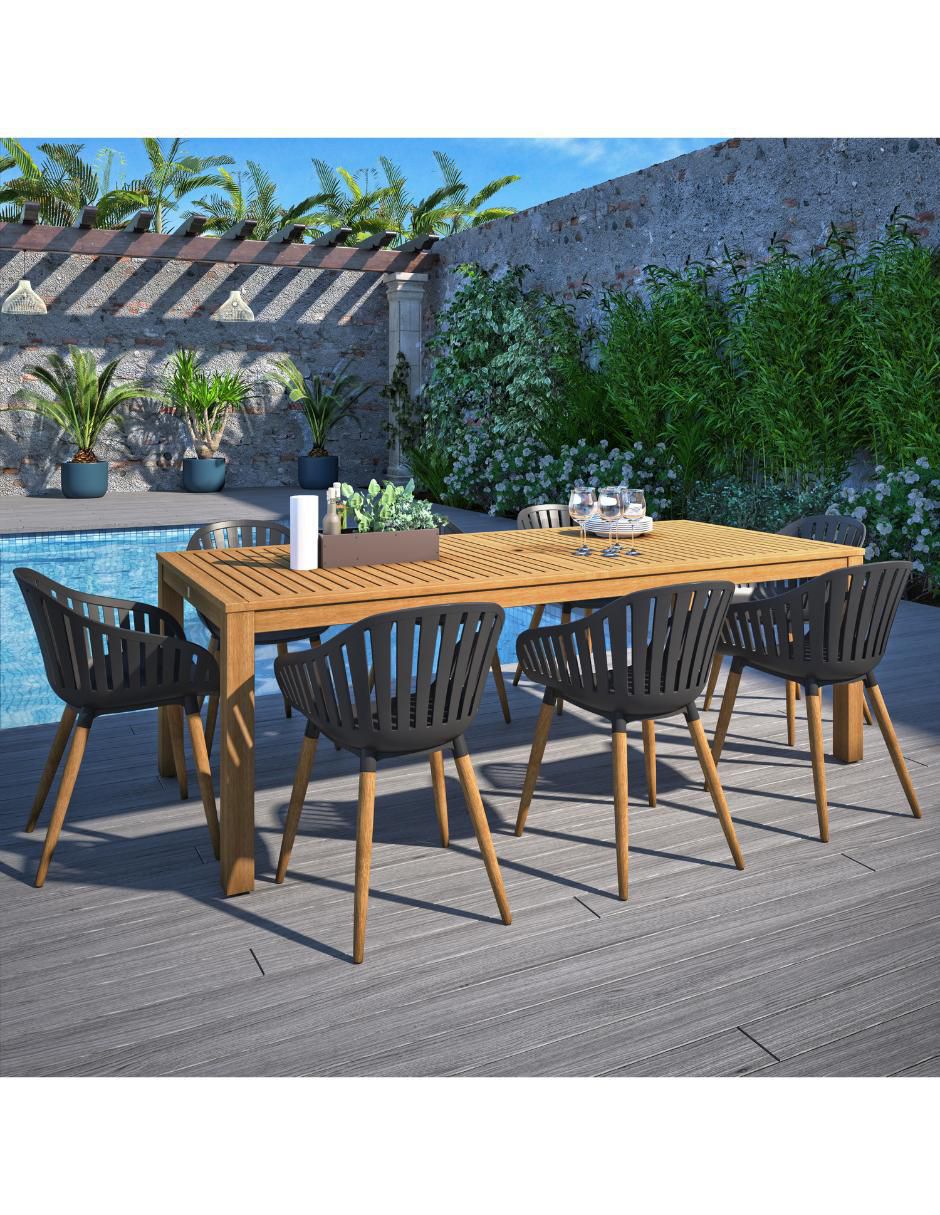 Comedor Mykonos Midtown Concept para 8 personas de madera de teca