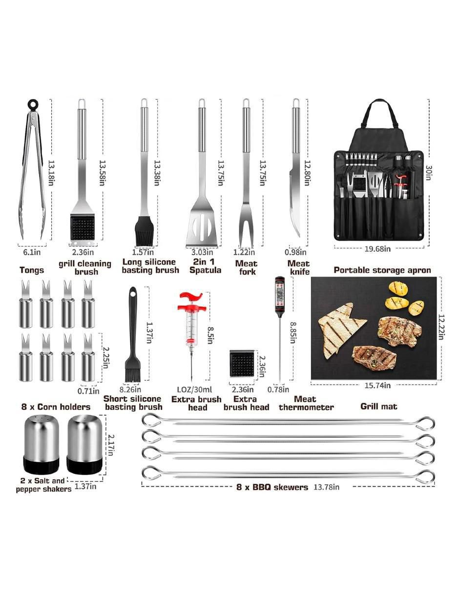Set utensilios para asar de acero inoxidable 3