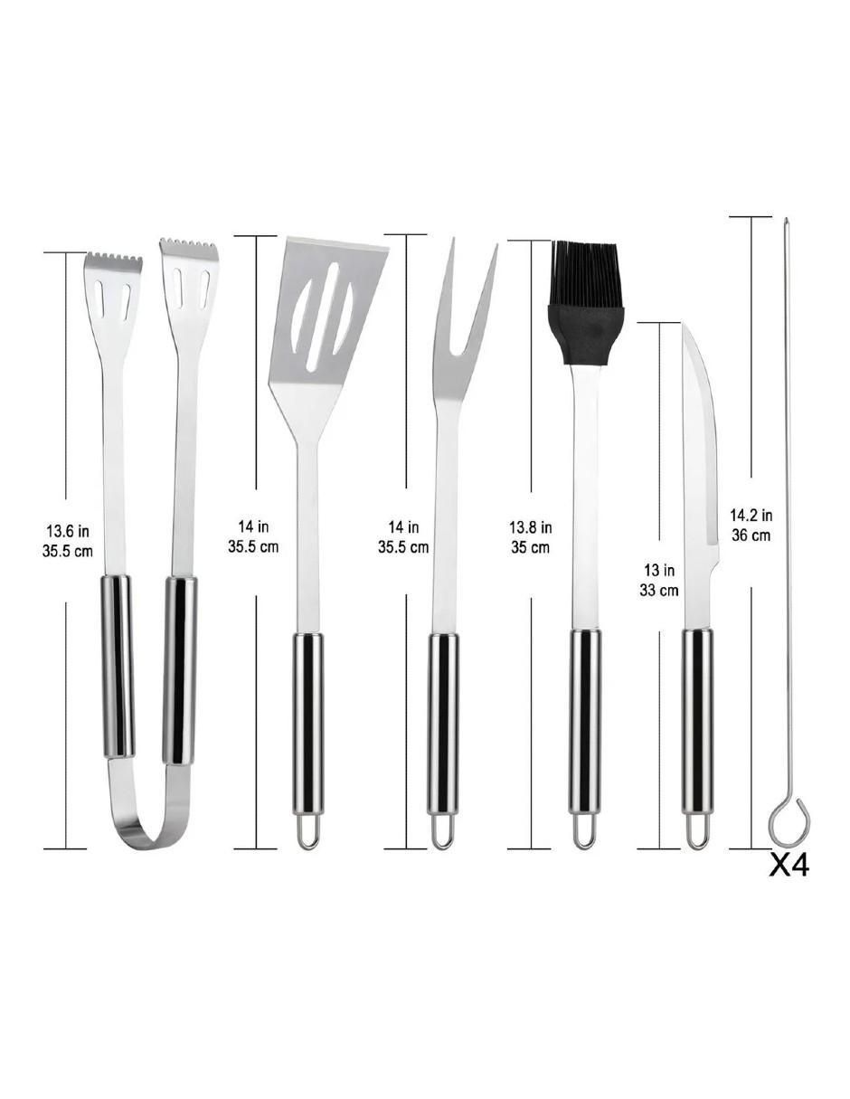 Set utensilios para asar de acero inoxidable 3