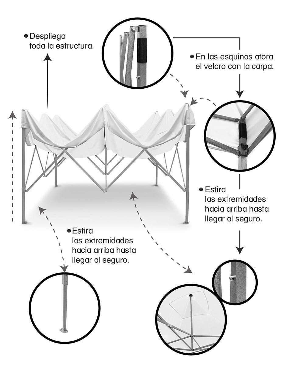 Carpa ancho 300 cm x largo 300 cm 3