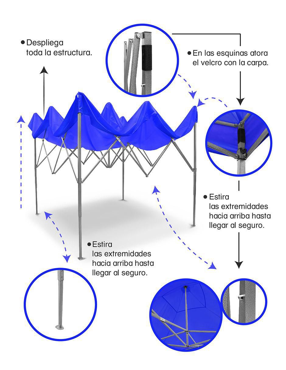 Carpa ancho 300 cm x largo 300 cm 3