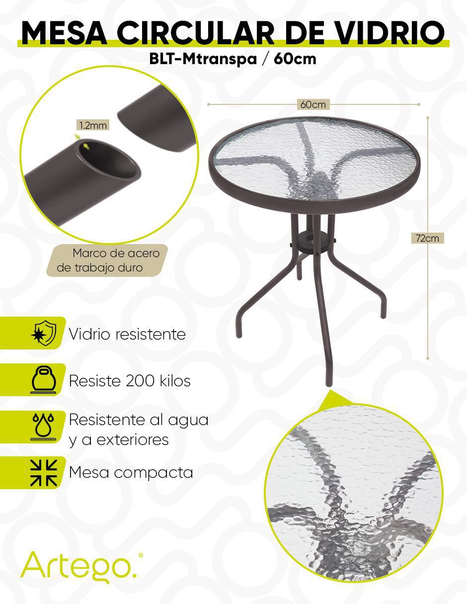 Mesa armable para terraza jardín de acero 6