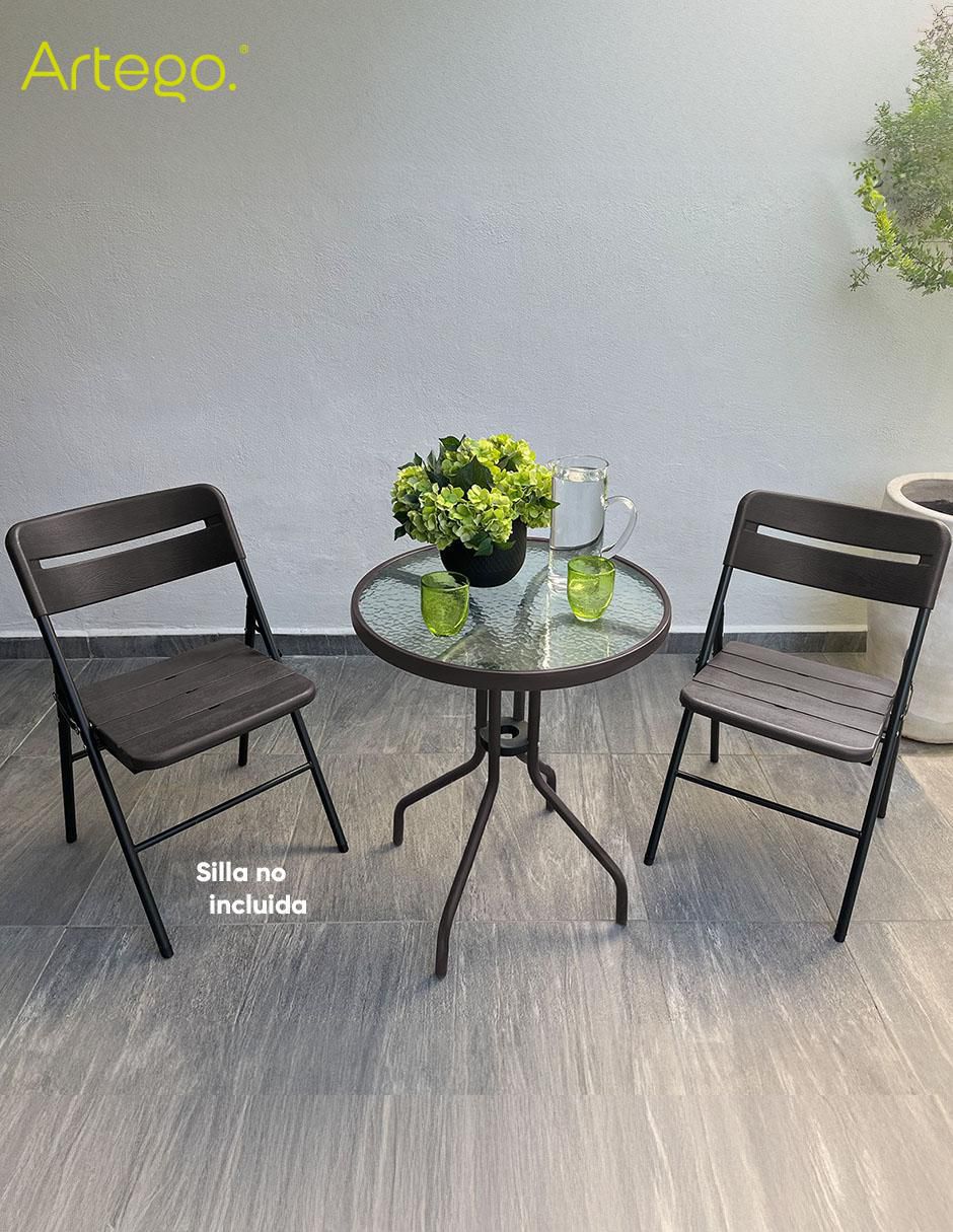 Mesa armable para terraza jardín de acero 3