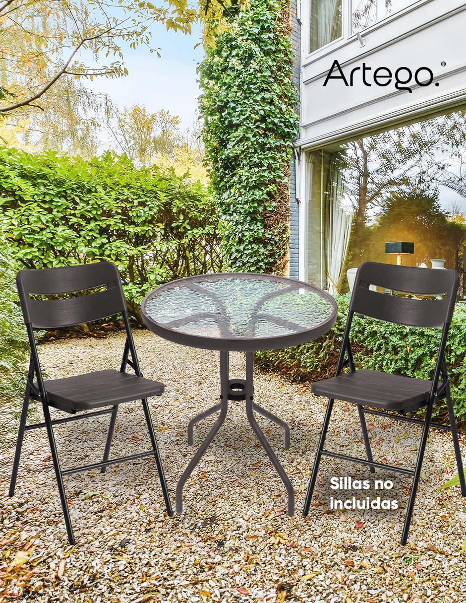 Mesa armable para terraza jardín de acero 5
