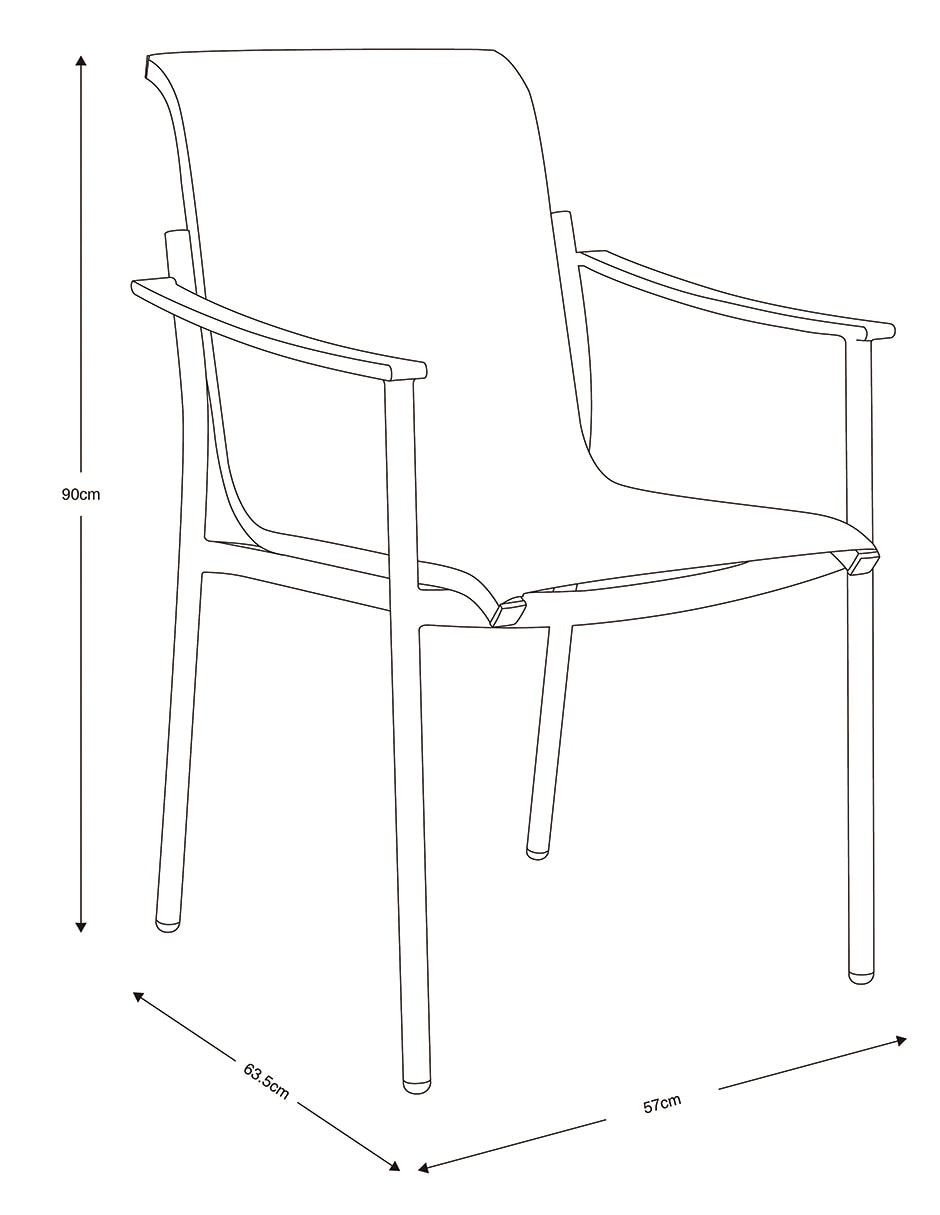 Silla con brazos Aster de textileno 8