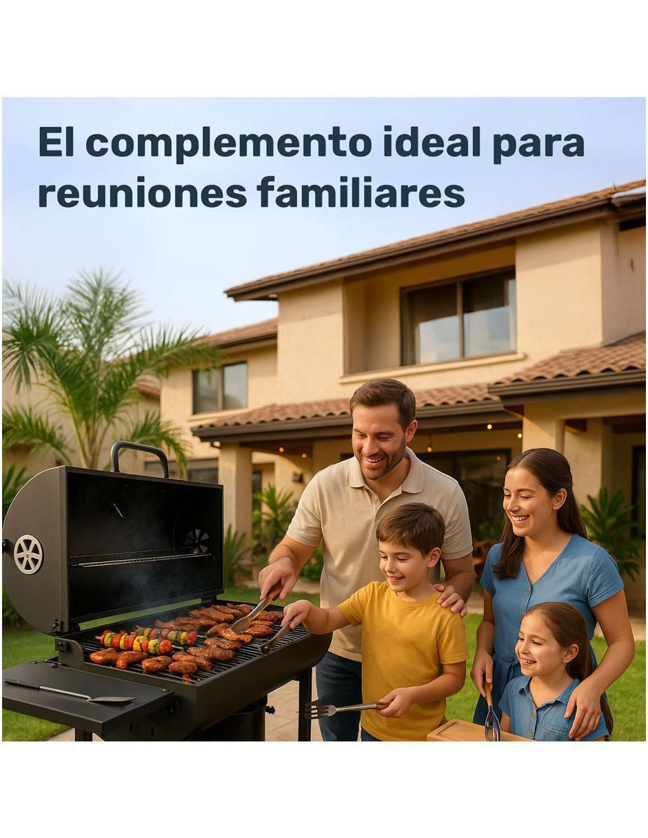 Asador carbón mkz-asadocarmet70 de acero inoxidable 6
