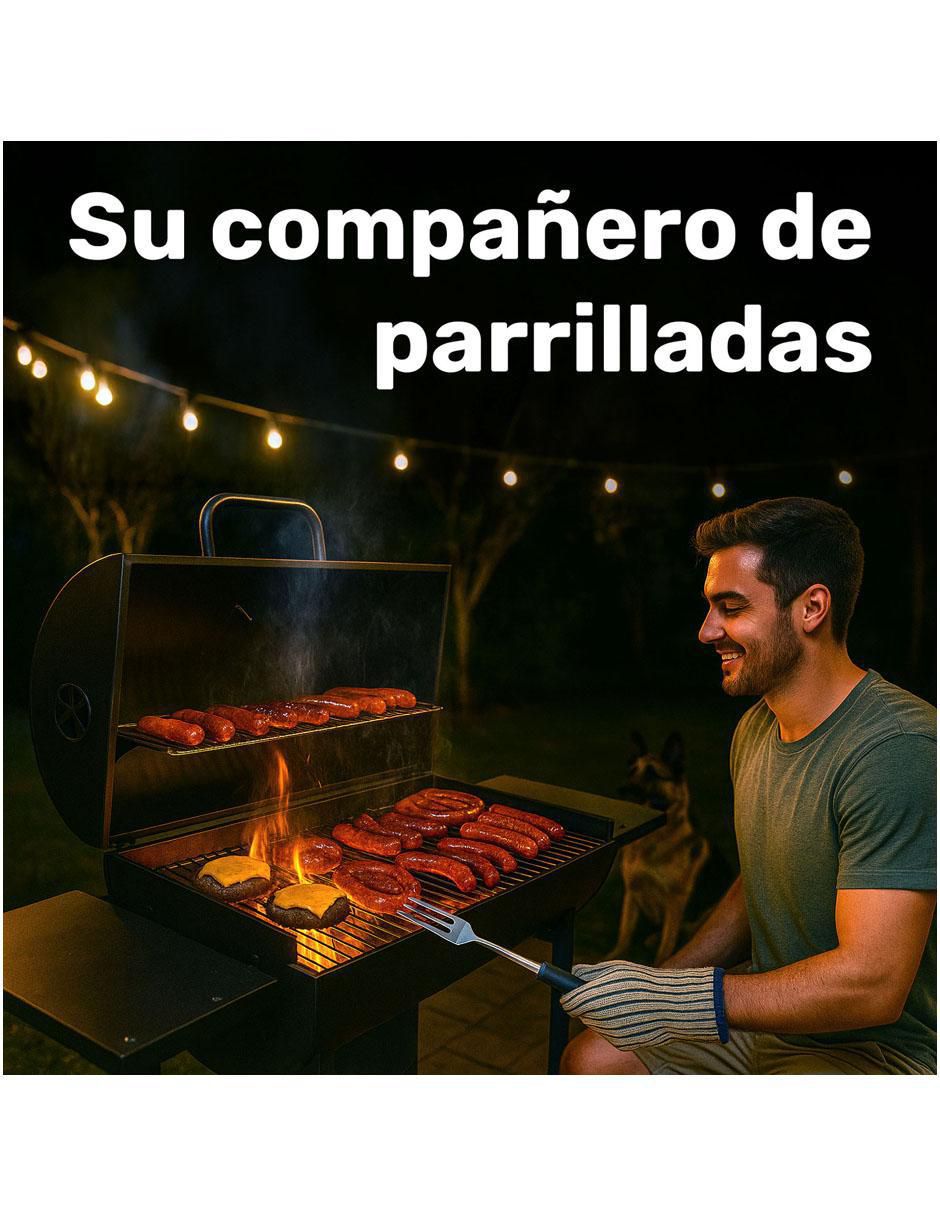 Asador carbón mkz-asadocarmet70 de acero inoxidable 8