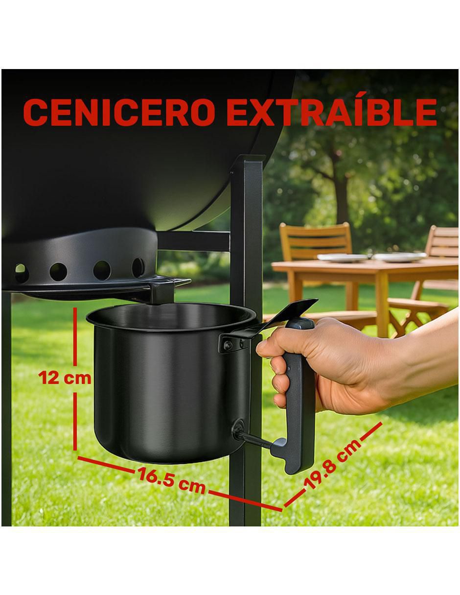 Asador carbón mkz-asadocarmet70 de acero inoxidable 9
