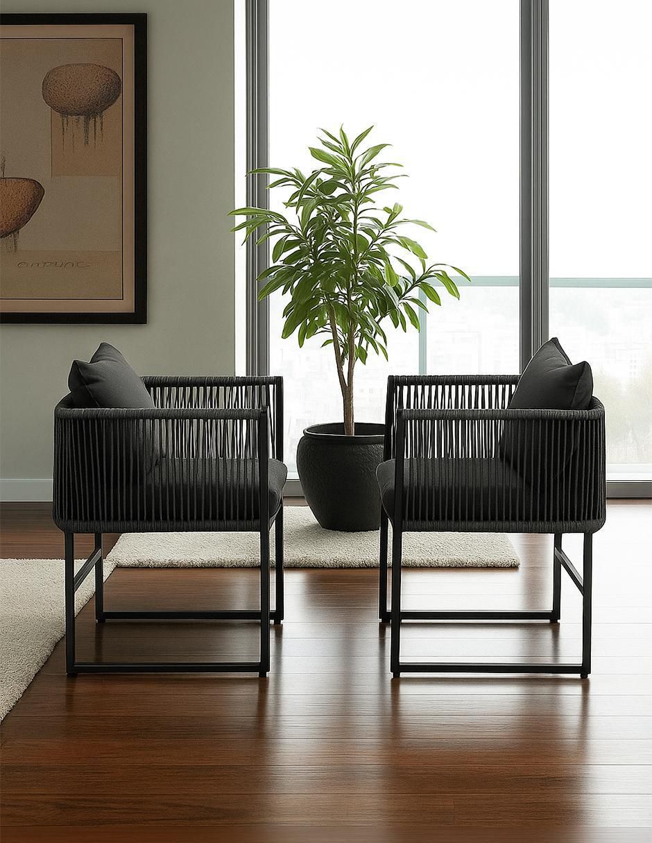 Silla set 2 piezas de metal 4