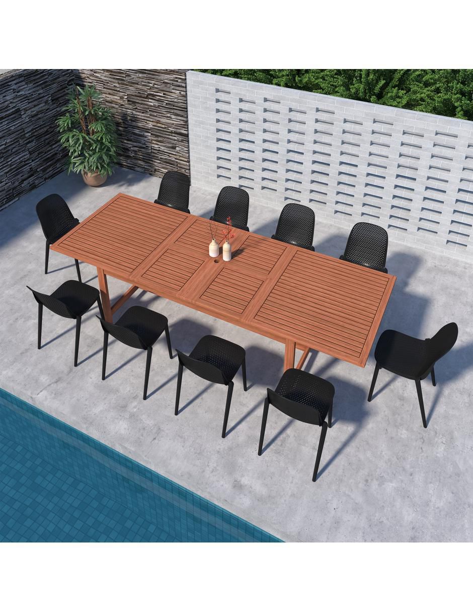 Comedor Saigon para 10 personas de madera de eucalipto 2