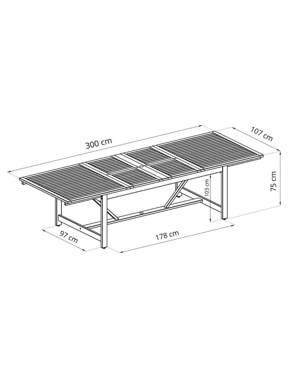 Comedor Saigon para 10 personas de madera de eucalipto 12