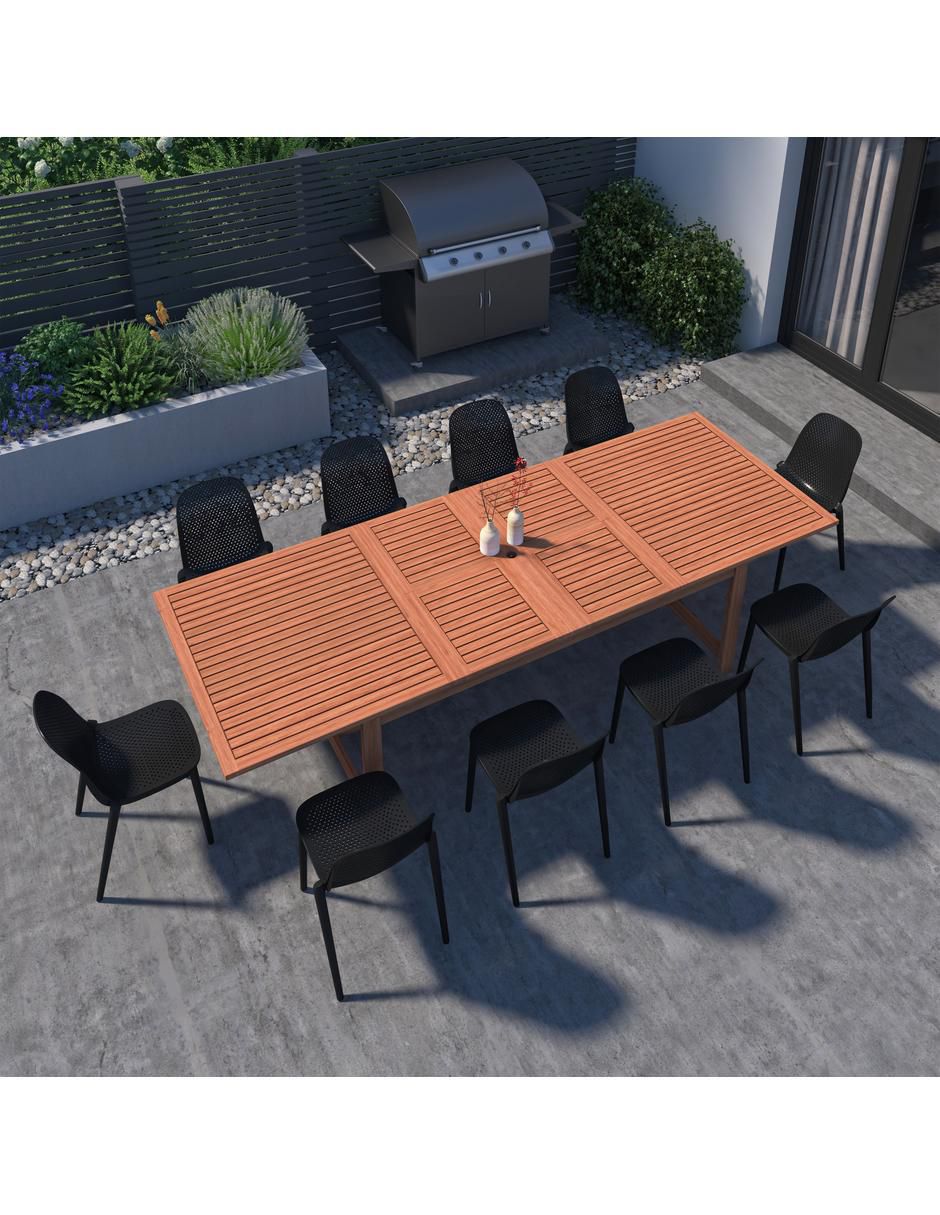 Comedor Saigon para 10 personas de madera de eucalipto 3