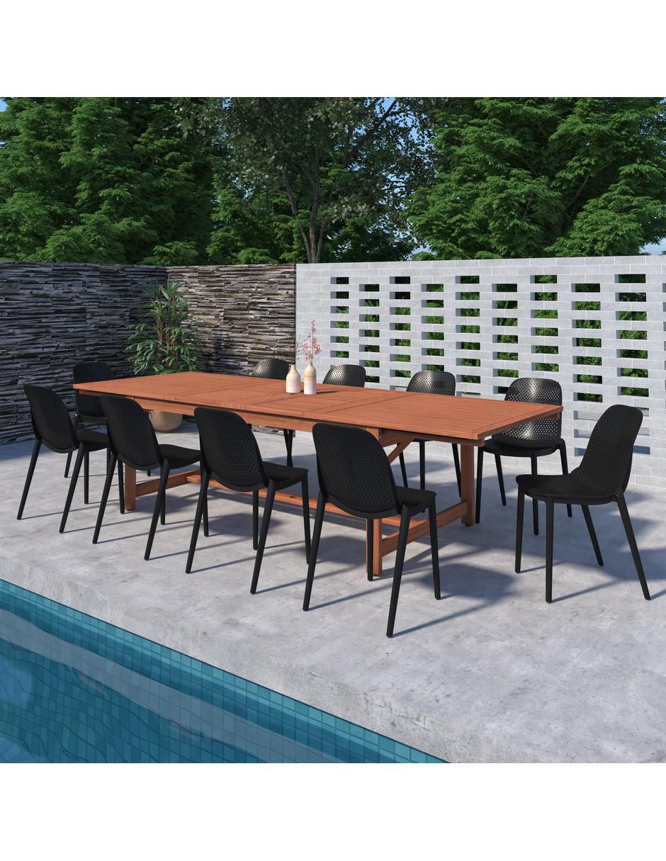 Comedor Saigon para 10 personas de madera de eucalipto 4