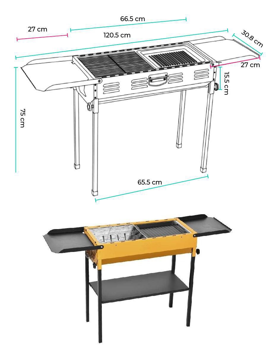 Asador carbón de acero inoxidable 5