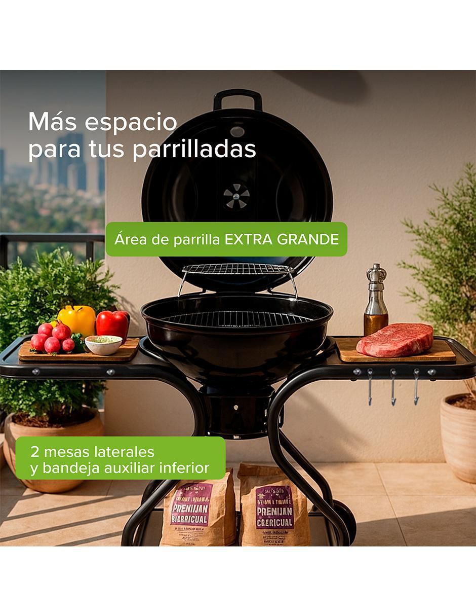 Asador carbón AC22ML de acero inoxidable 4
