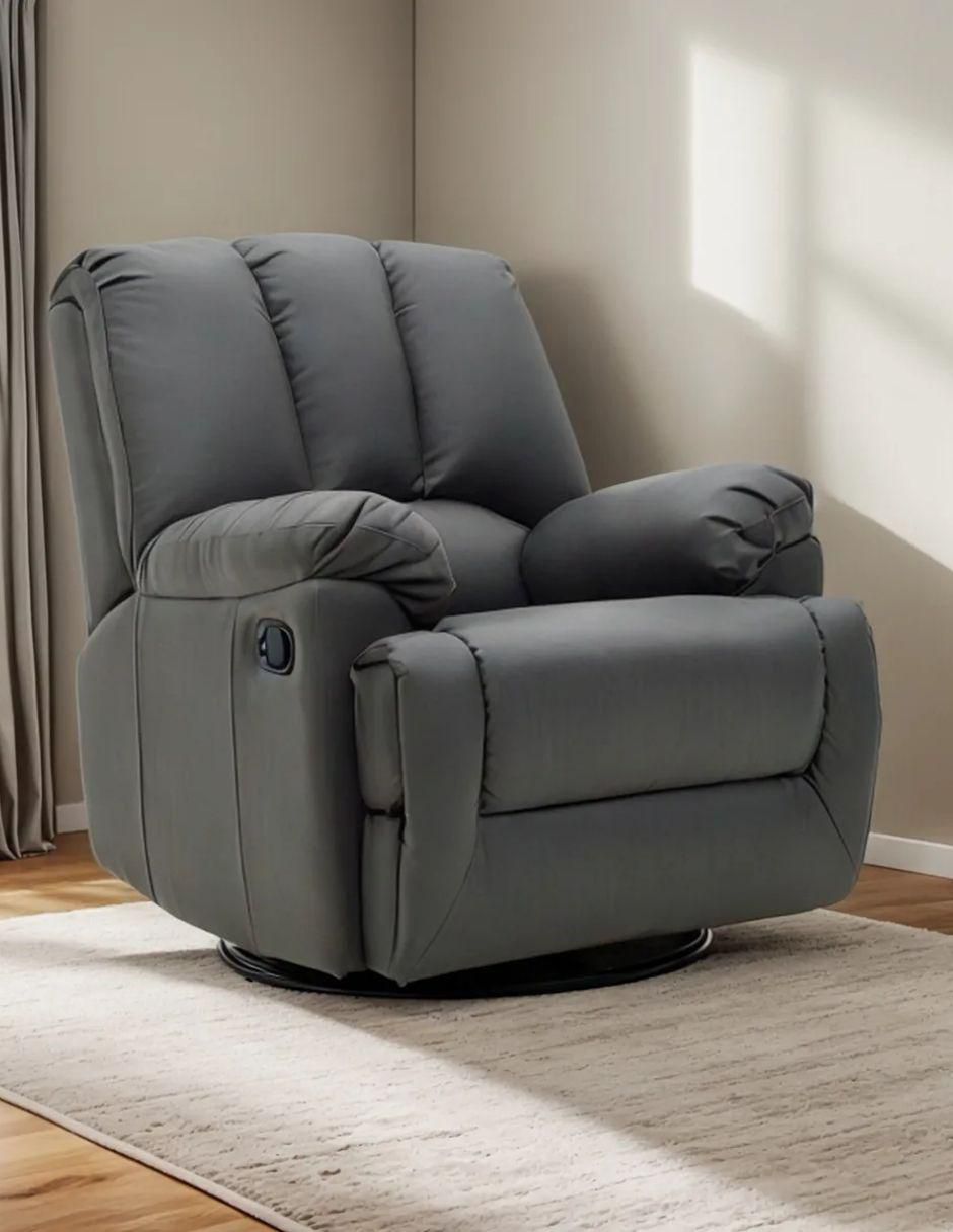Sillón mecedor Neuss de vinipiel 4
