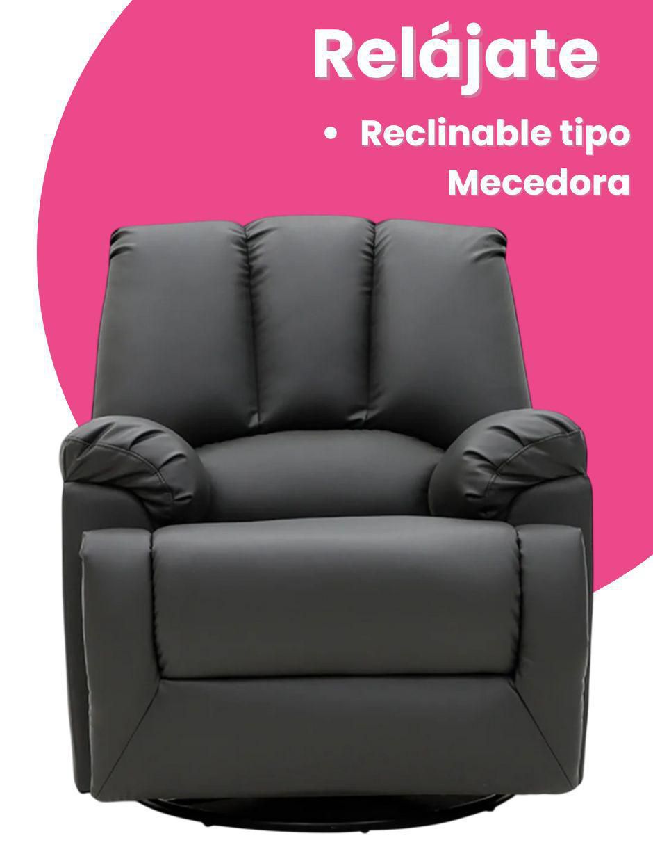 Sillón mecedor Neuss de vinipiel 6