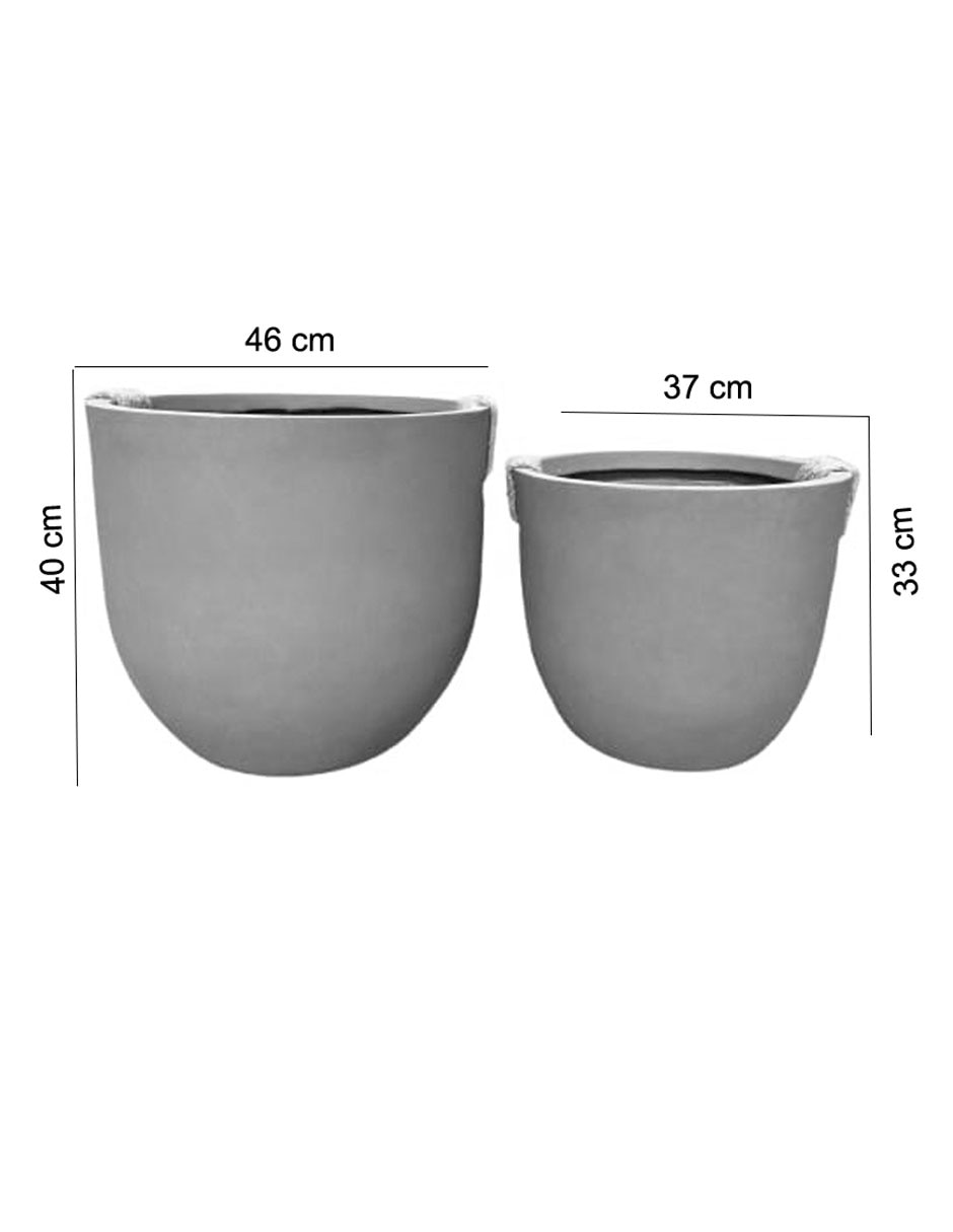 Set maceta Maya de fibra de arcilla 6