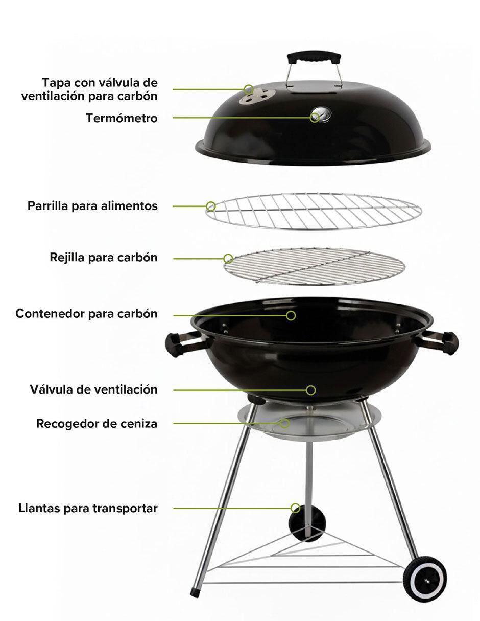 Asador carbón portátil de acero inoxidable 4