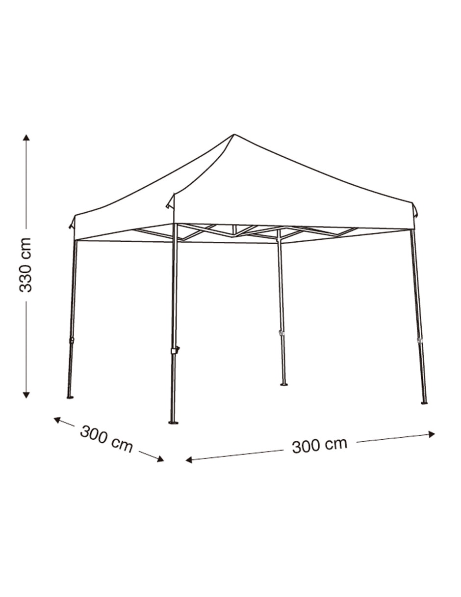 Carpa ancho 300 cm x largo 300 cm 6