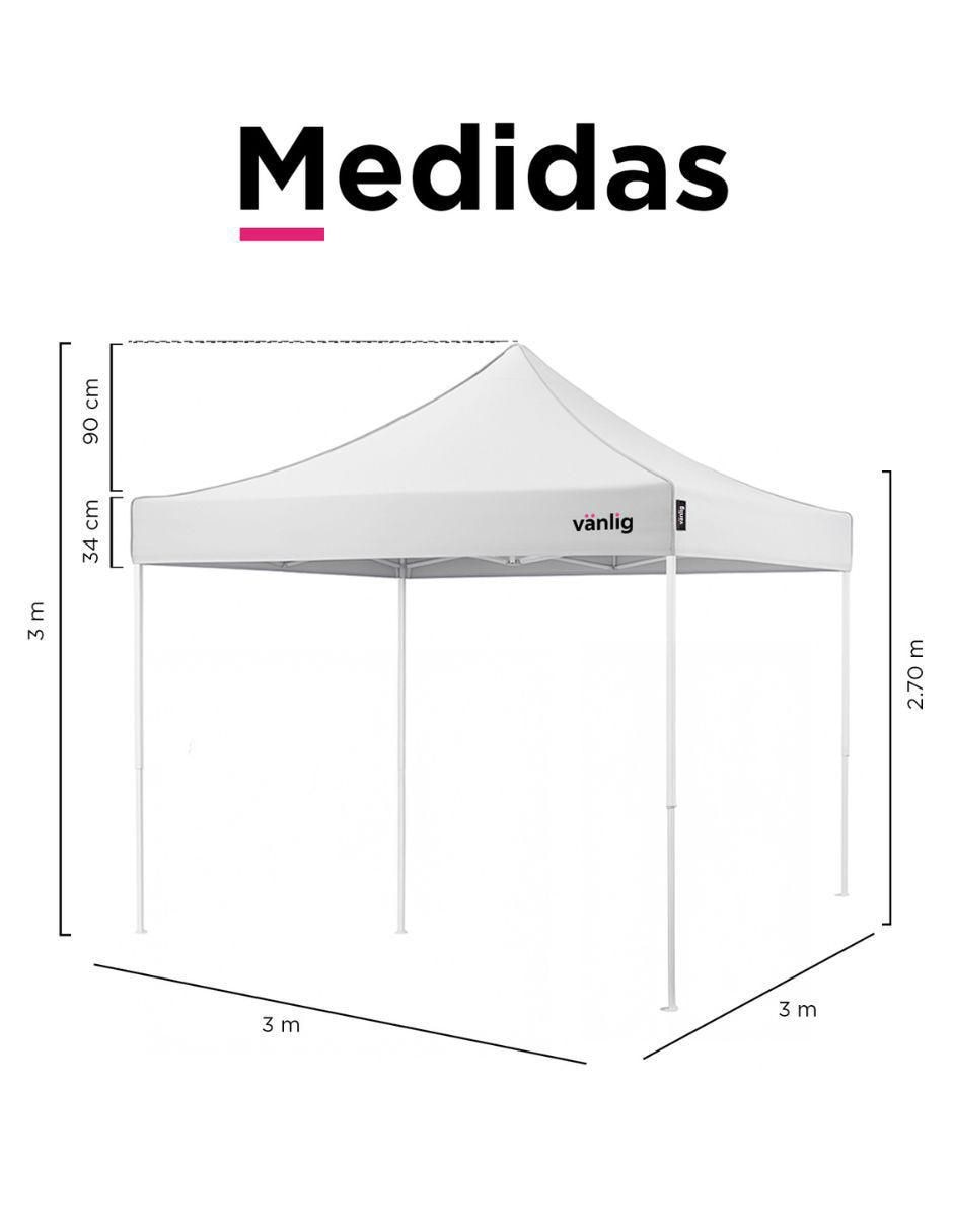 Carpa ancho 3 m x largo 3 m 7