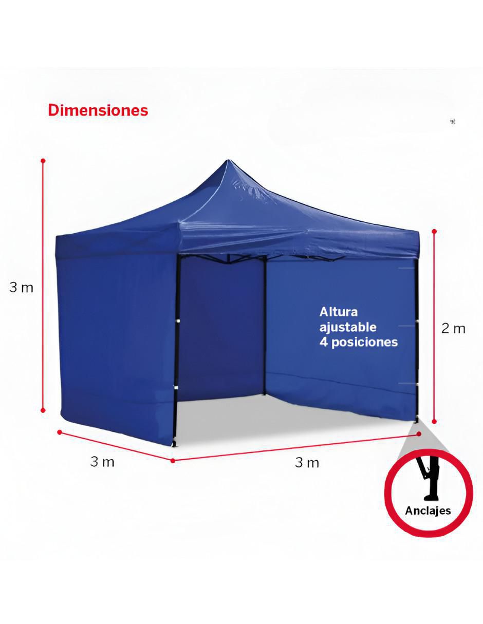 Carpa ancho 3 m x largo 3 m 4