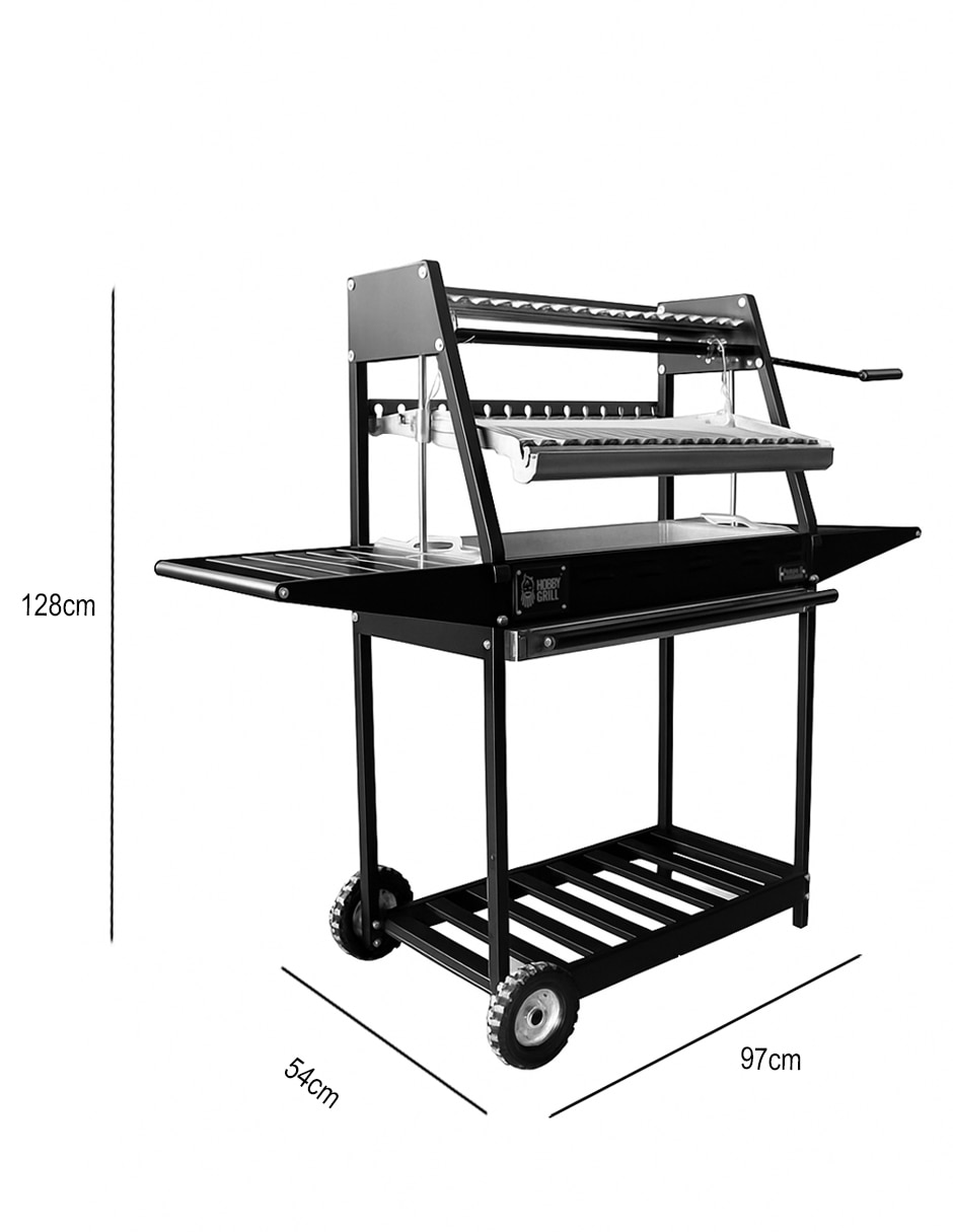 Asador carbón Pampa II Duo de acero inoxidable 5