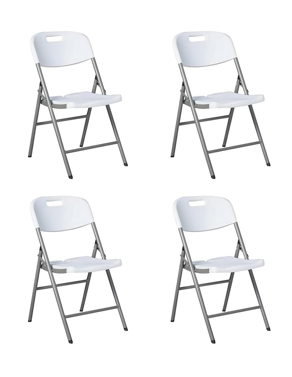 Set de sillas plegables 4 piezas de metal