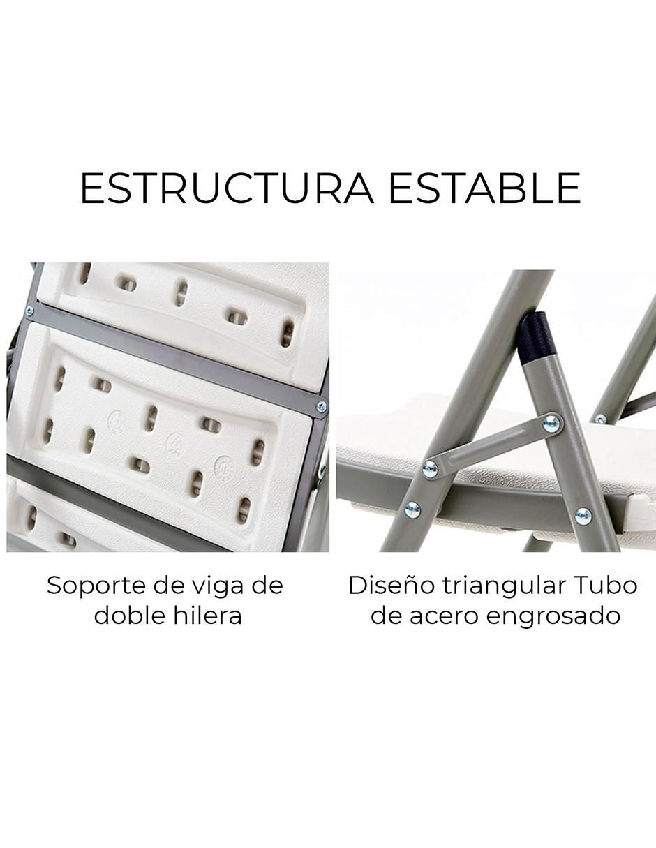 Set de sillas plegables 4 piezas de metal 2