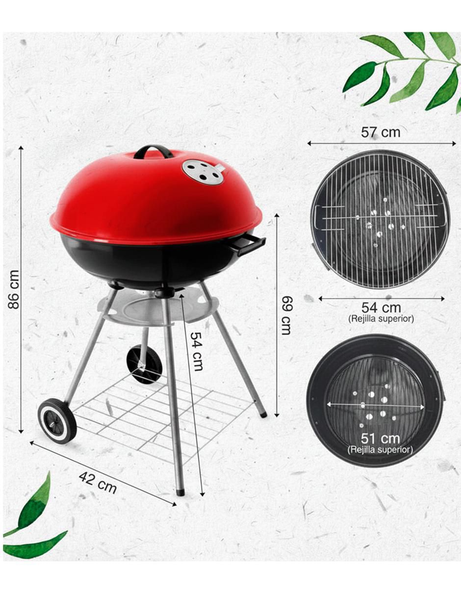 Asador carbón 22-161 de acero inoxidable 9
