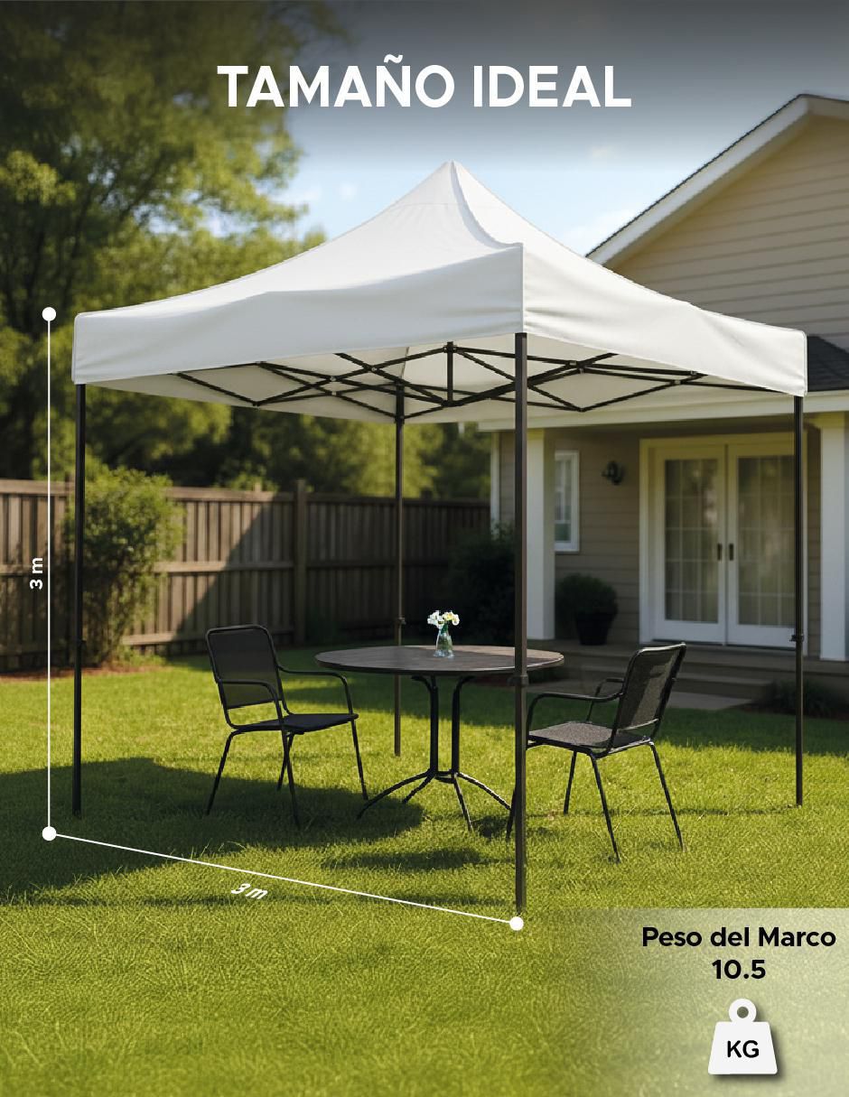 Carpa the finix ancho 3 m x largo 3 m