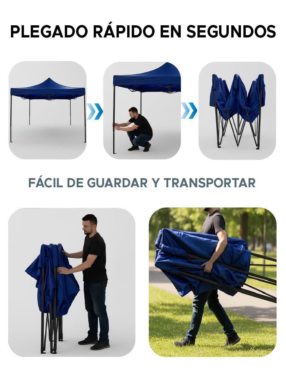 Carpa ancho 3 m x largo 3 m 10