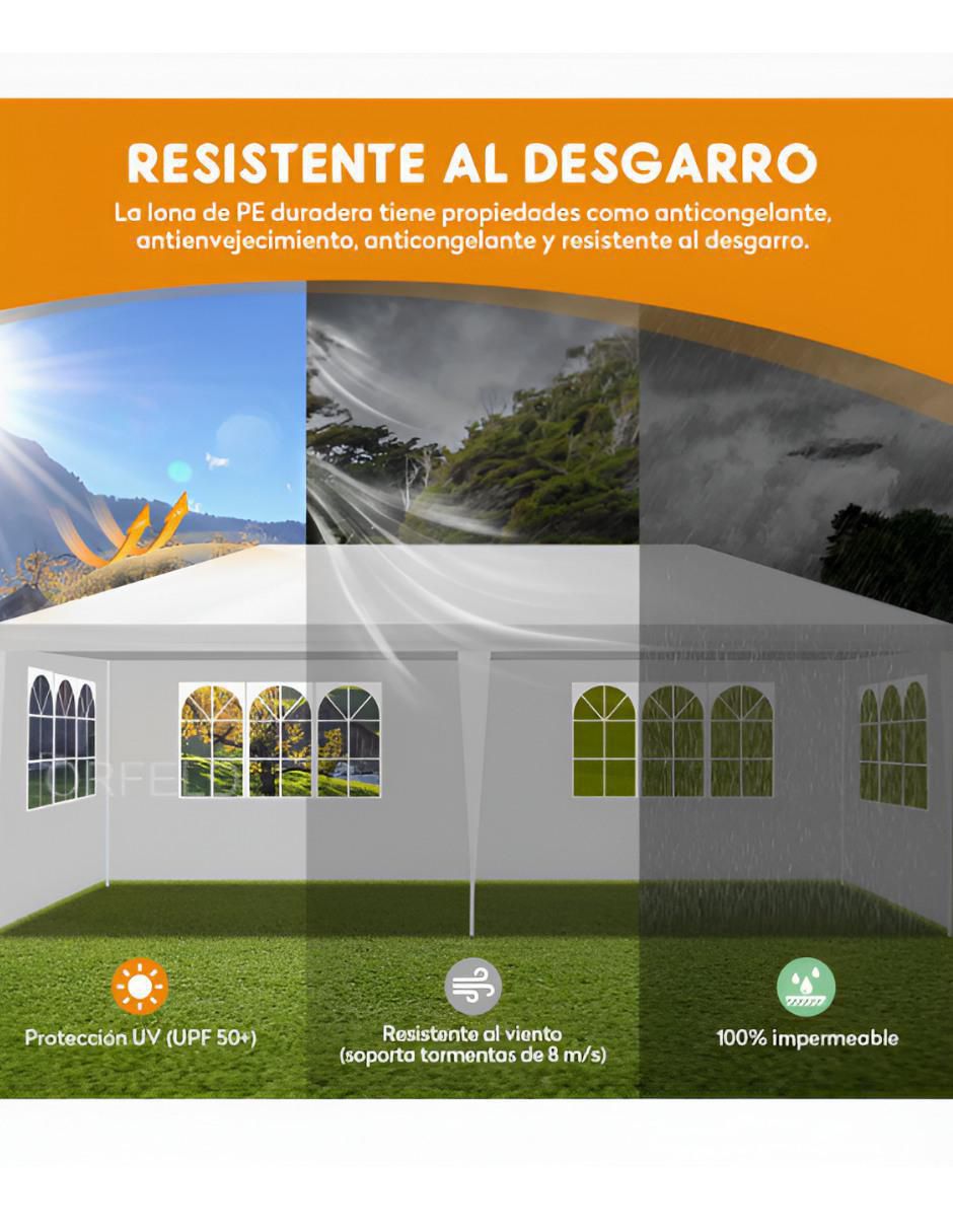 Carpa ancho 3 m x largo 6 m 2
