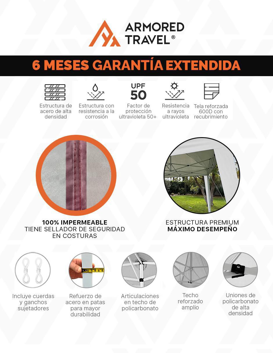 Carpa ancho 300 cm x largo 300 cm 2