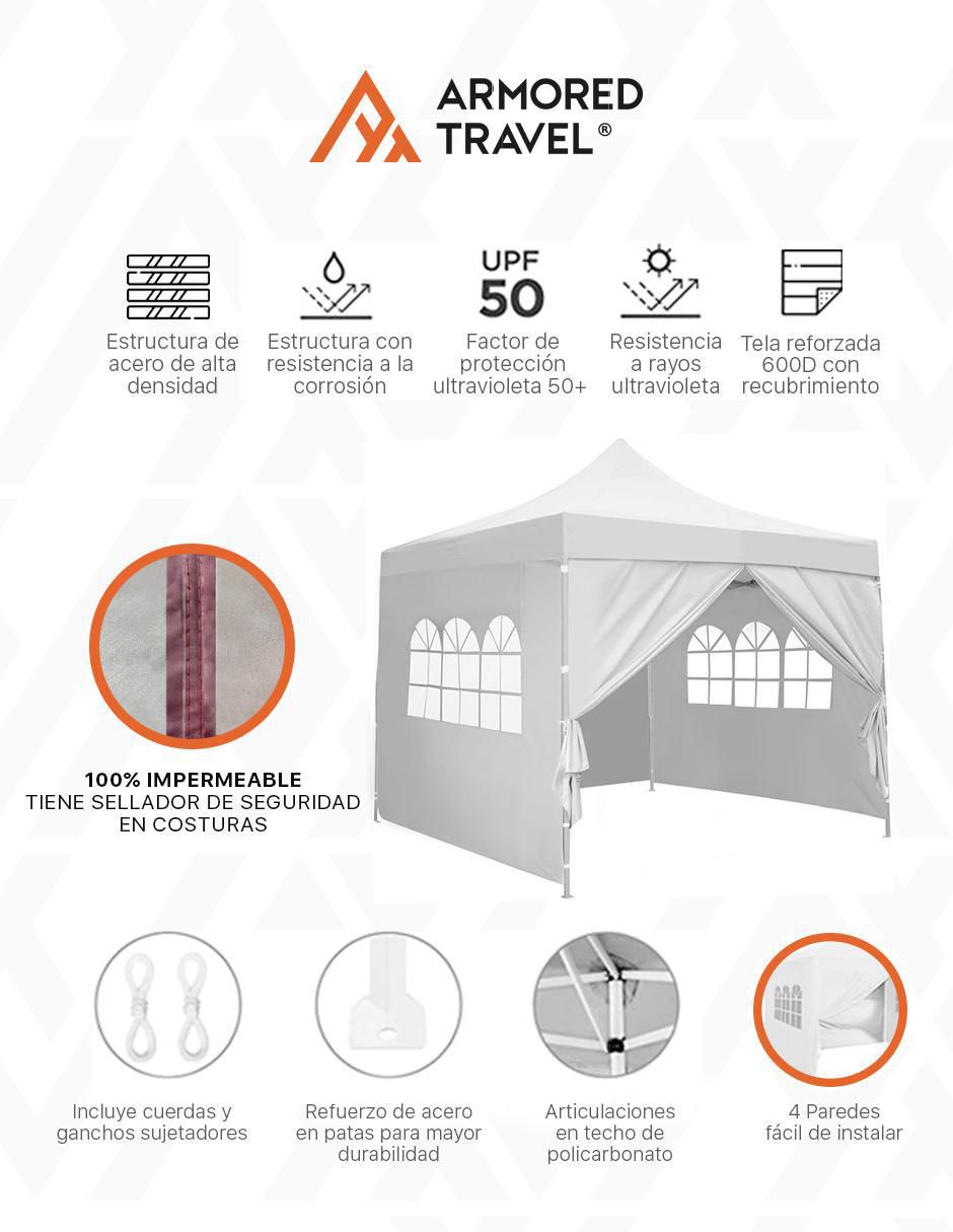 Carpa ancho 300 cm x largo 300 cm 3