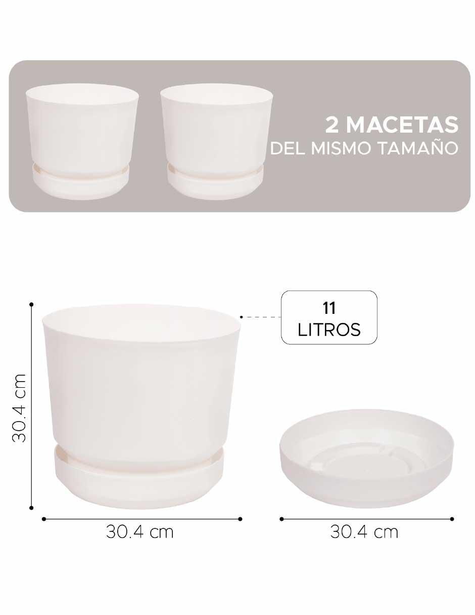Set de macetas de plástico con sistema automático de riego 9