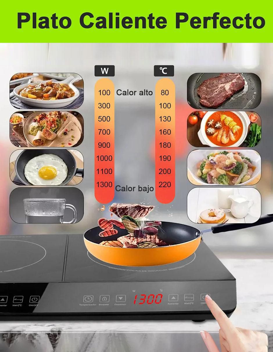 Parrilla de inducción ET-H8008 de Acero inoxidable y vidrio 5