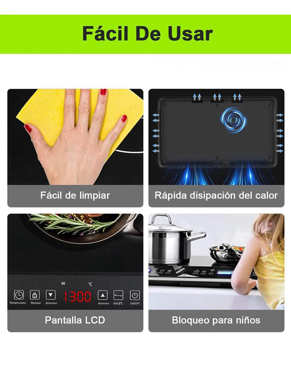 Parrilla de inducción ET-H8008 de Acero inoxidable y vidrio 7
